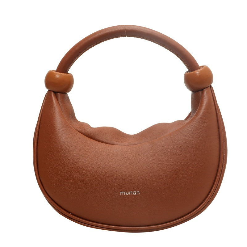 Munan's Faux Leather Messenger Moon Bag