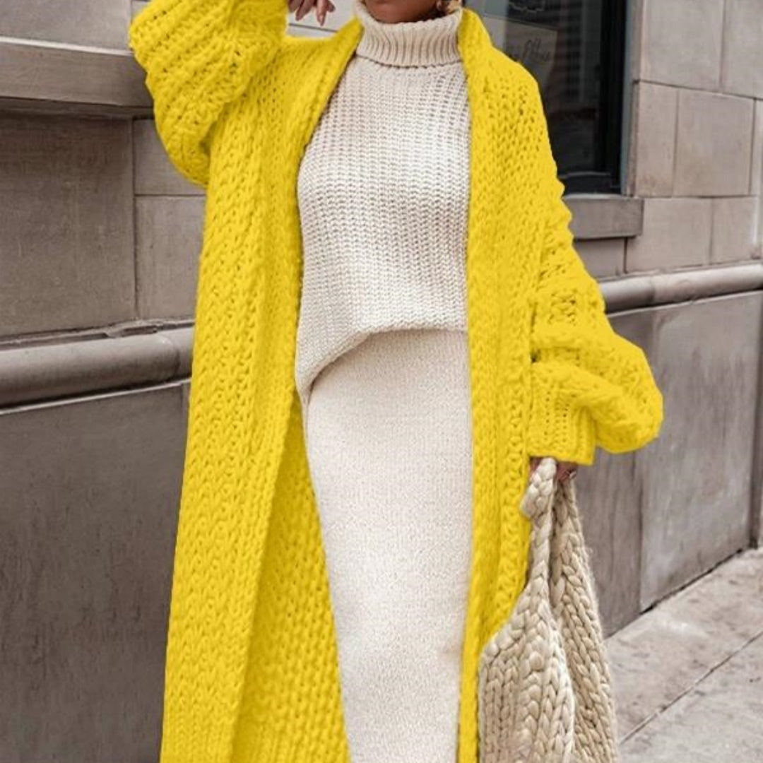 Thick Needle Loose Long Sweater Coat