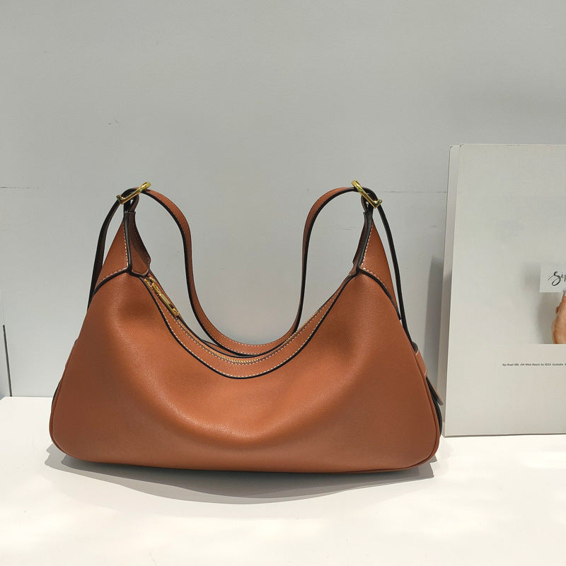 Leather One-shoulder Slim Handbag