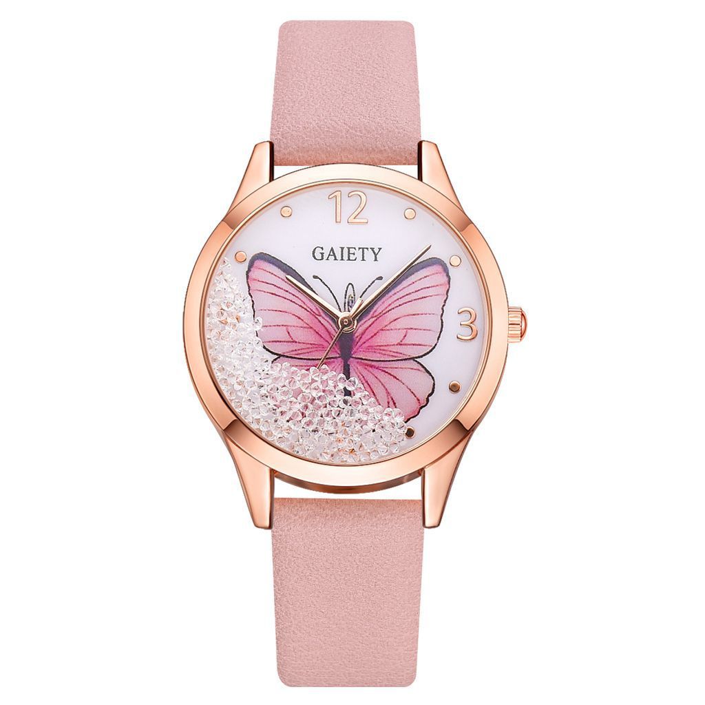 Gaiety Brand Rhinestone Butterfly Watches