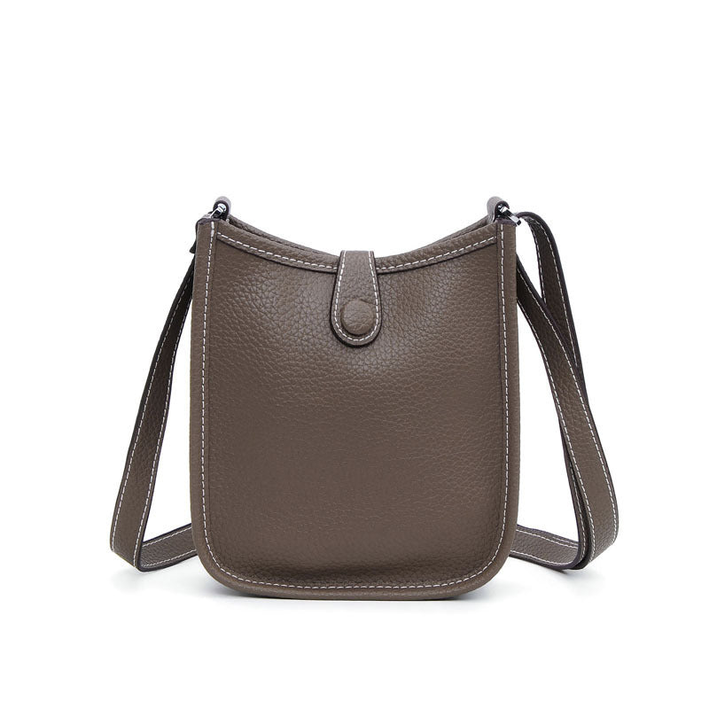 Litchi Stria Leather Crossbody Handbags
