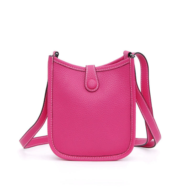 Litchi Stria Leather Crossbody Handbags