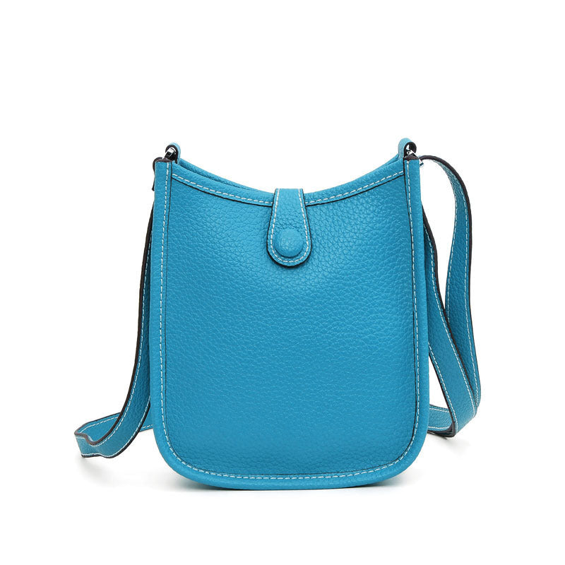 Litchi Stria Leather Crossbody Handbags