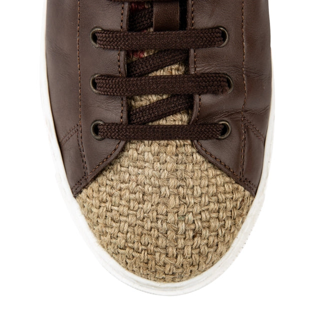 Coffee Burlap Low Top Sneakers