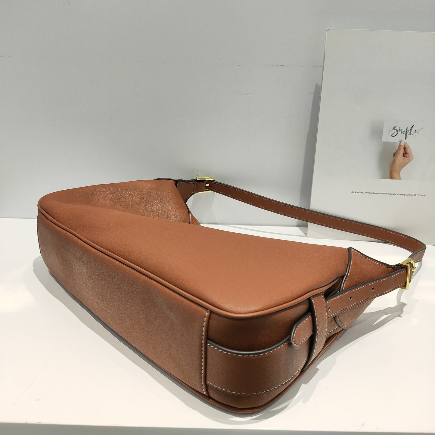 Leather One-shoulder Slim Handbag