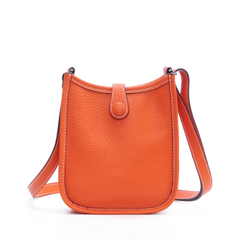 Litchi Stria Leather Crossbody Handbags