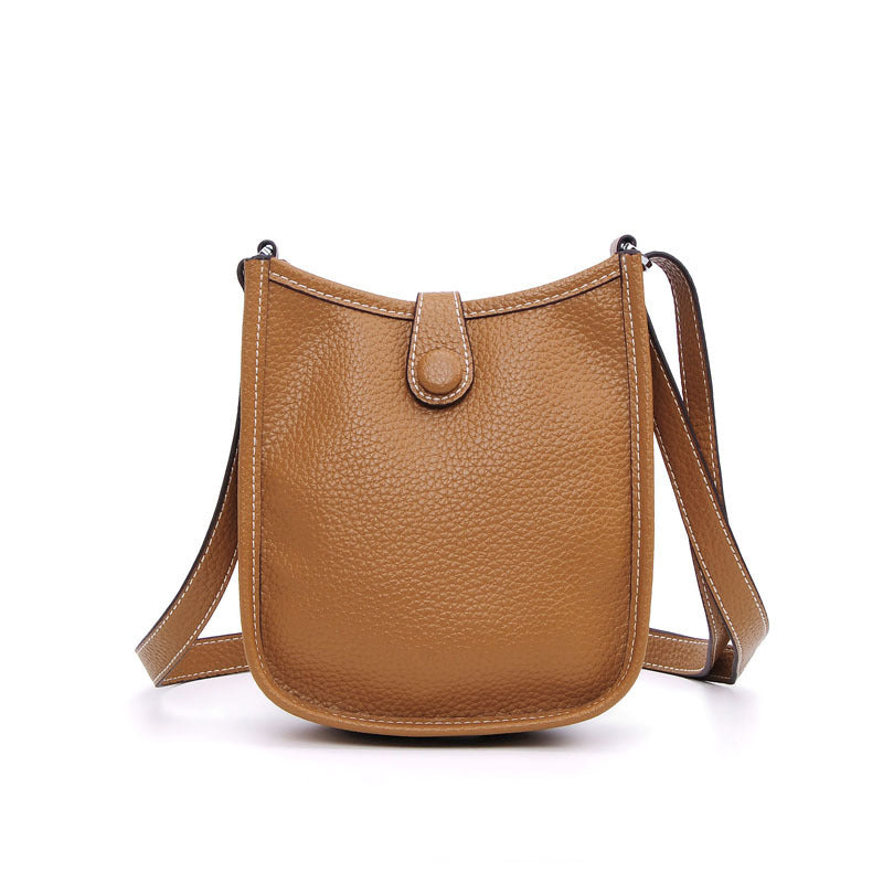 Litchi Stria Leather Crossbody Handbags
