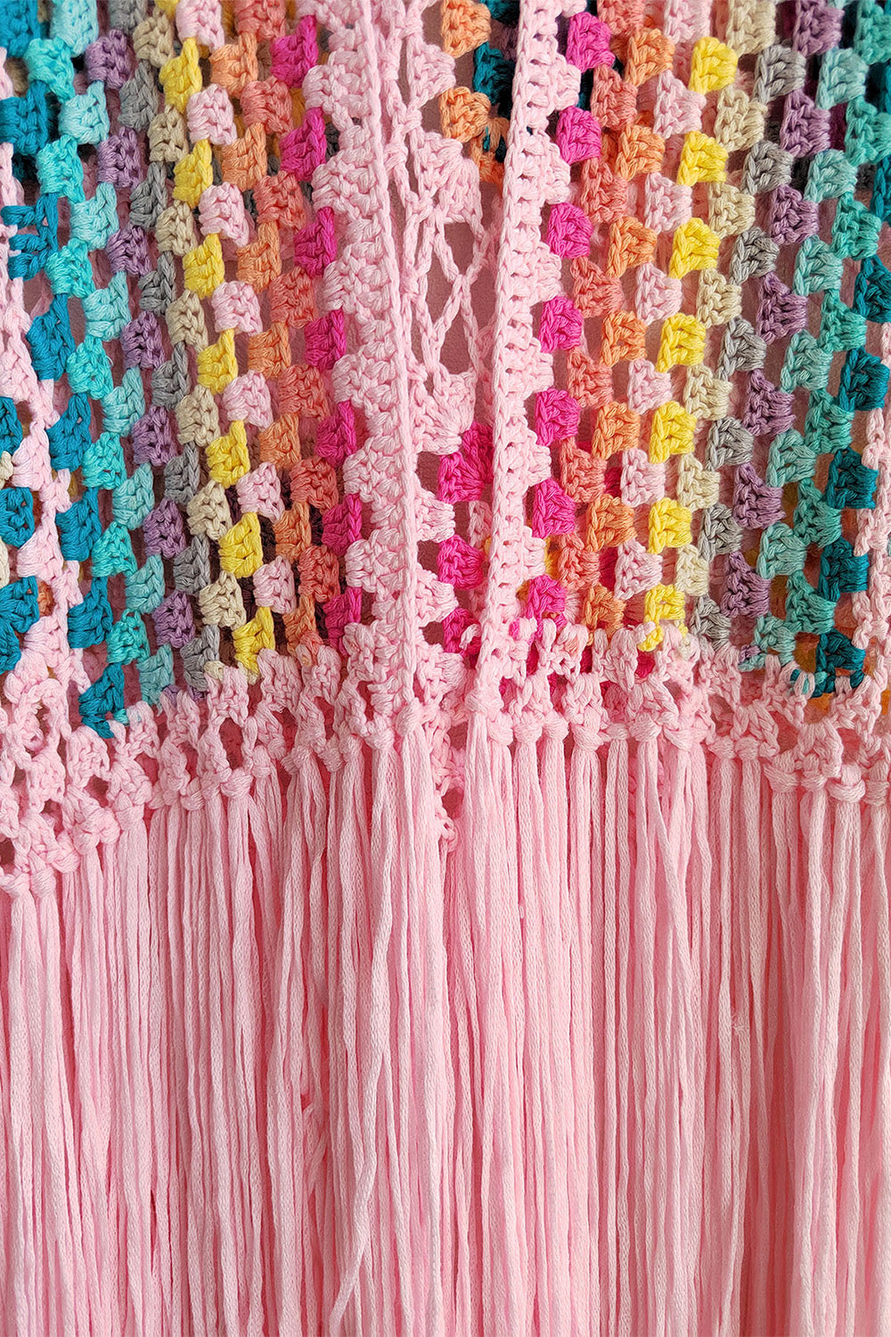 Boho Fringe Crochet Maxie Cover Up