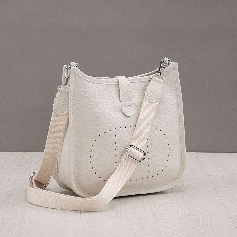 Litchi Stria Leather Crossbody Handbags