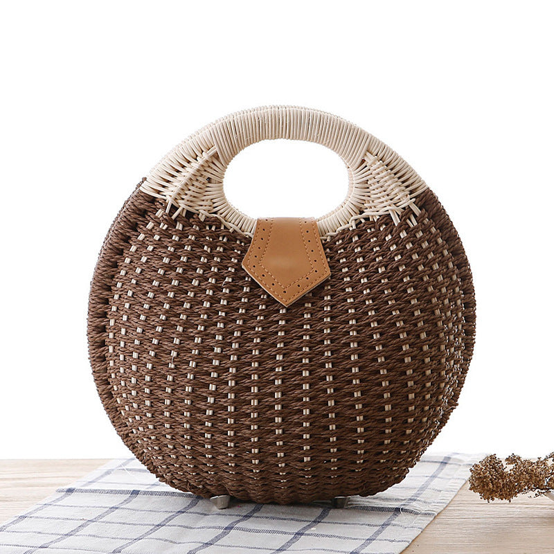 The Round Rattan Handbag