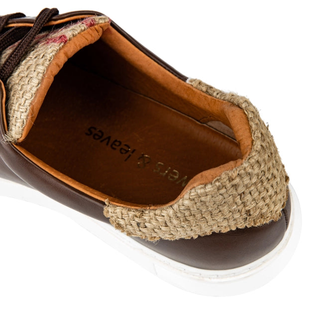 Coffee Burlap Low Top Sneakers