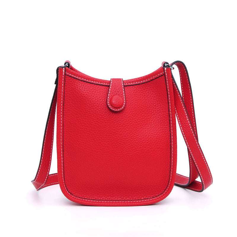 Litchi Stria Leather Crossbody Handbags
