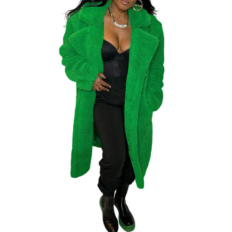 Women's Fashion "Fuzzy" Trench Coat