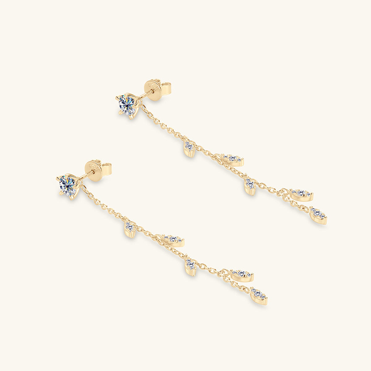 Sterling Silver Dangling Leaf Earrings