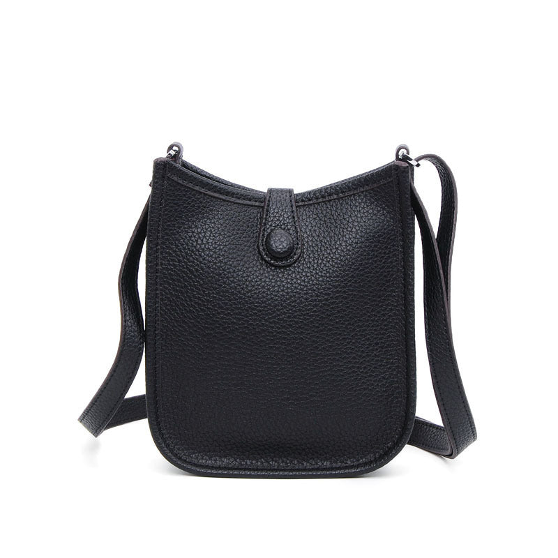 Litchi Stria Leather Crossbody Handbags