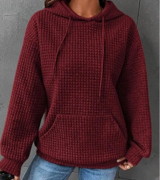 Women's Waffled Pattern Long-sleeved Sweater