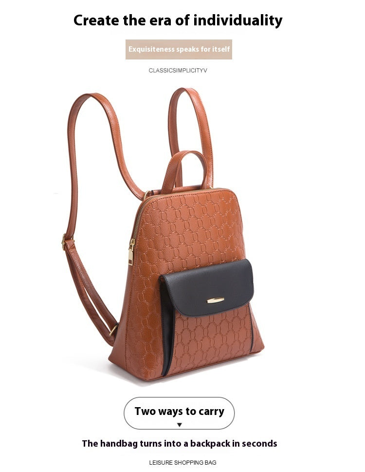 Diagonal Cross Four Piece Large Capacity Fashion Backpack Set