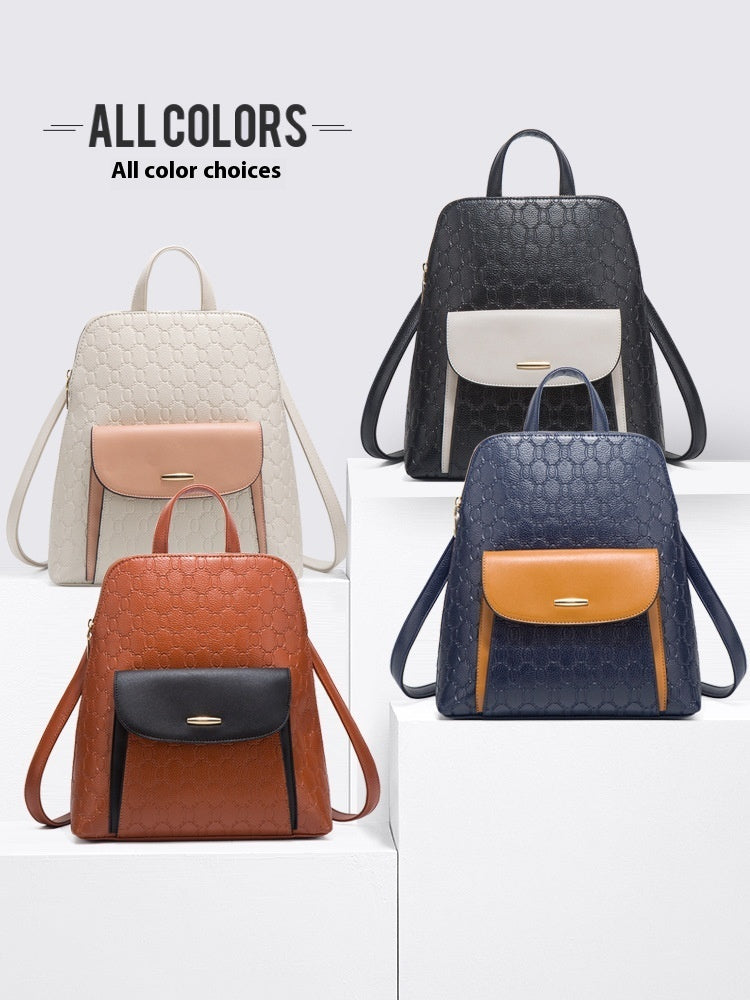 Diagonal Cross Four Piece Large Capacity Fashion Backpack Set
