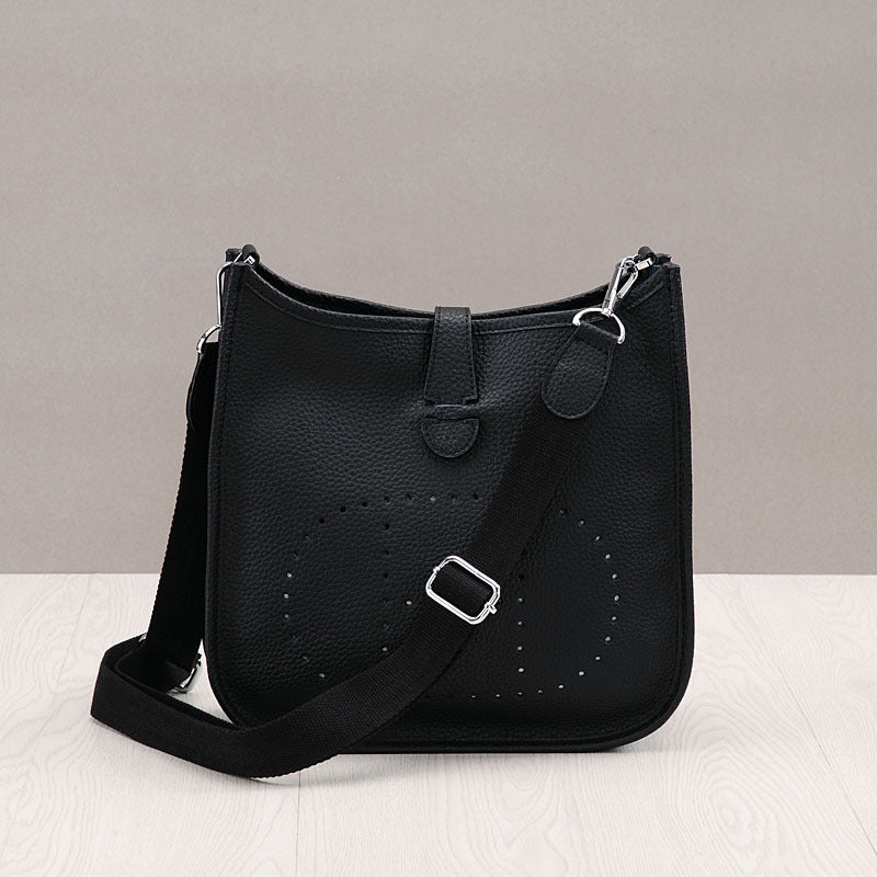 Litchi Stria Leather Crossbody Handbags