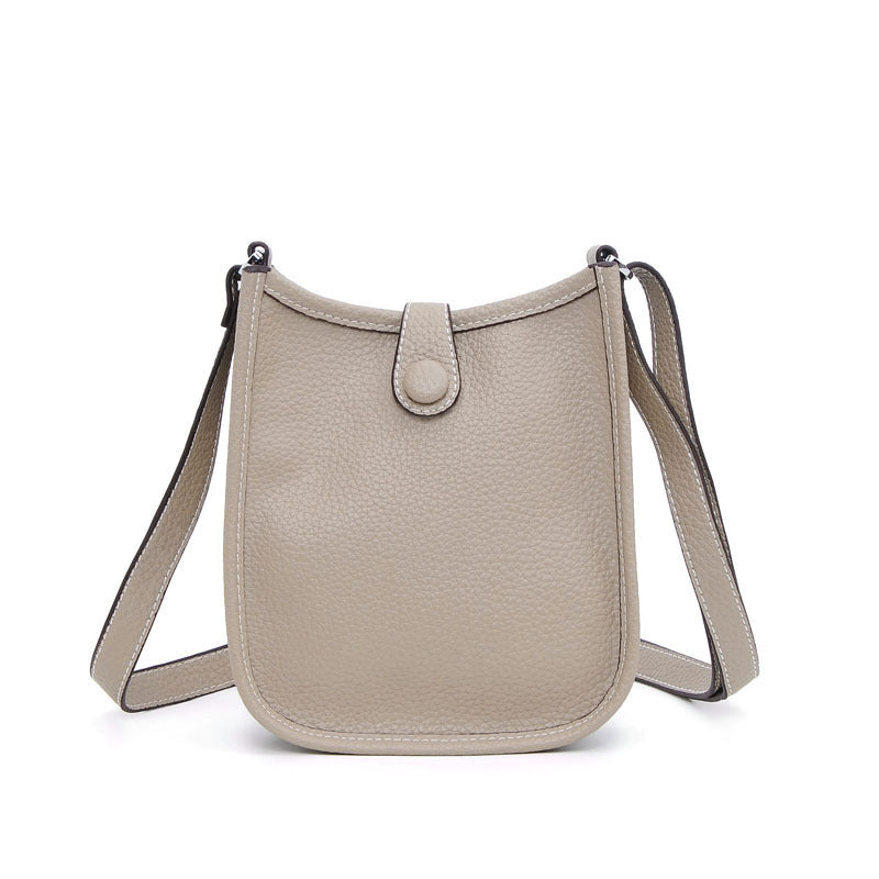 Litchi Stria Leather Crossbody Handbags