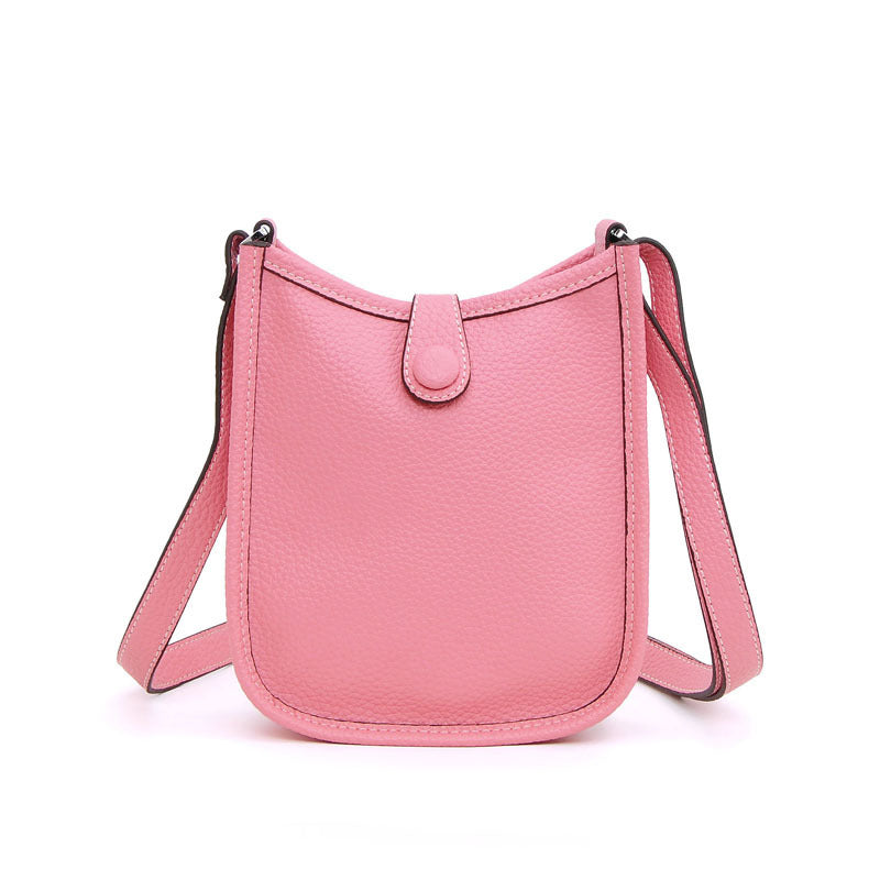 Litchi Stria Leather Crossbody Handbags