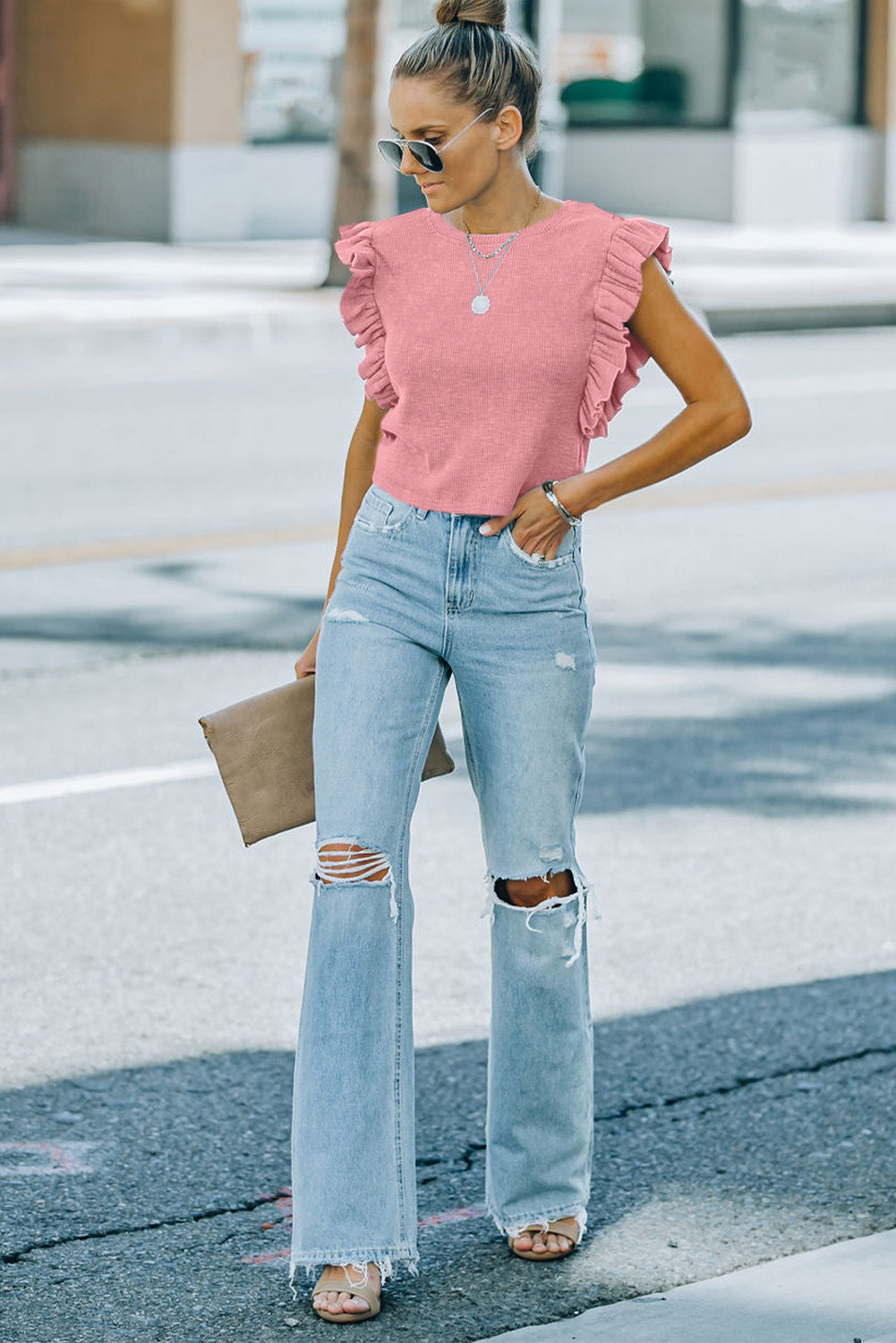Sweet Blush Cap Sleeve Blouse