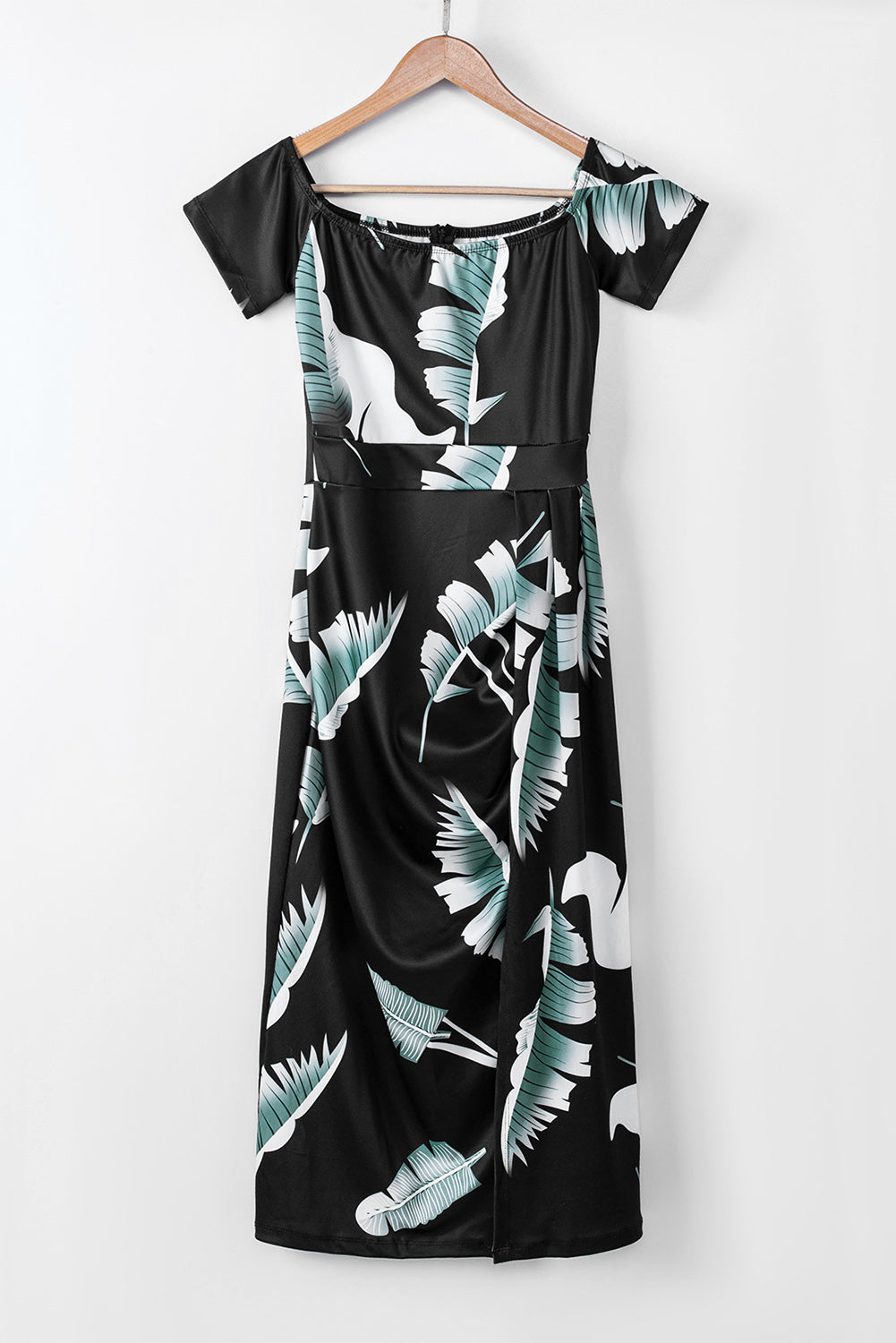 Printed Off-Shoulder Midi Dress