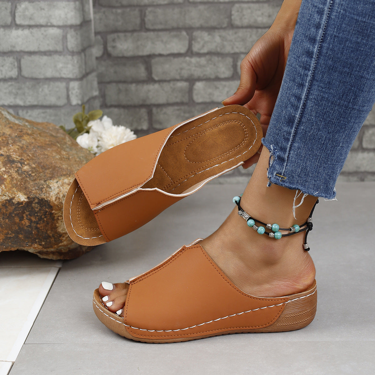 Urban Split Vegan Leather Open Toe Sandals