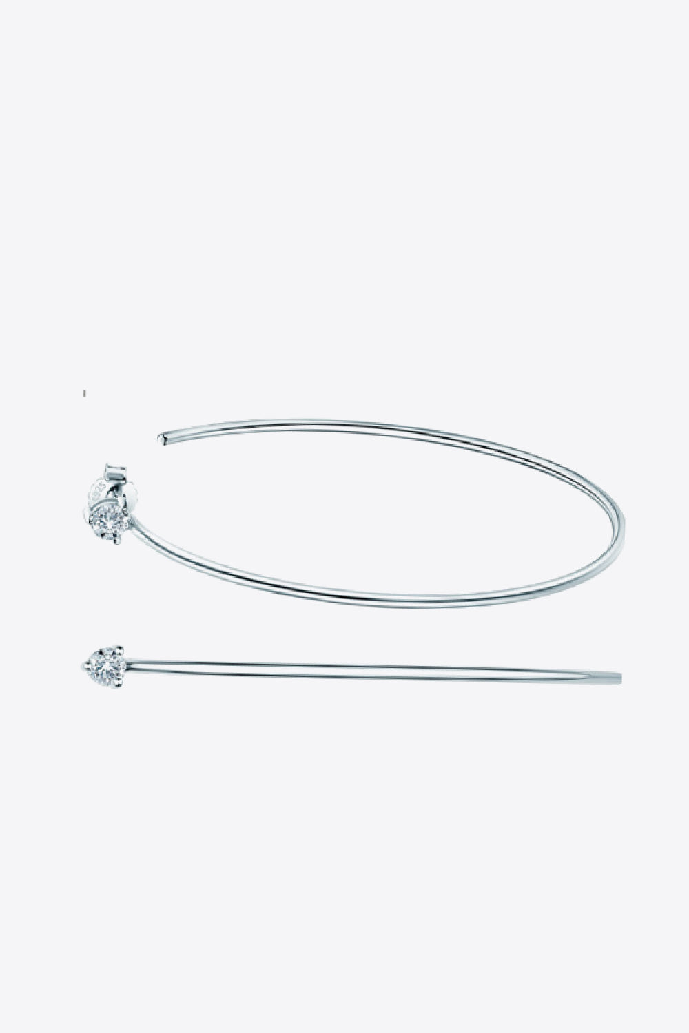 Baeful 925 Sterling Silver Moissanite Hoop Earrings