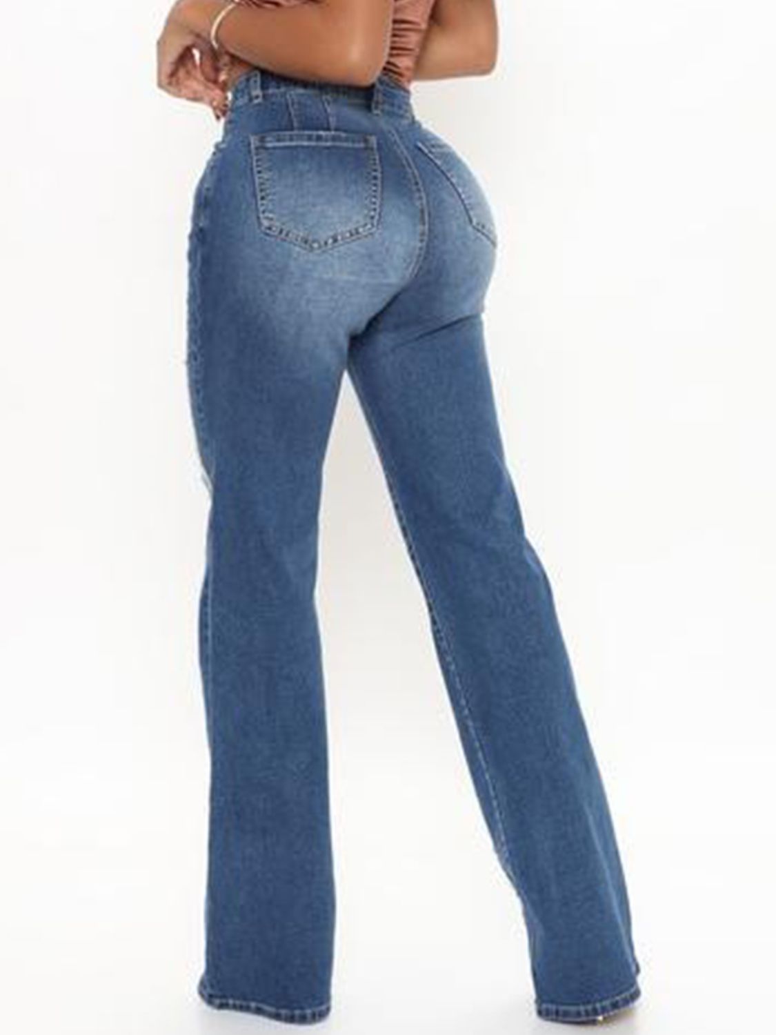 Unique Raw Hem High Waist Jeans