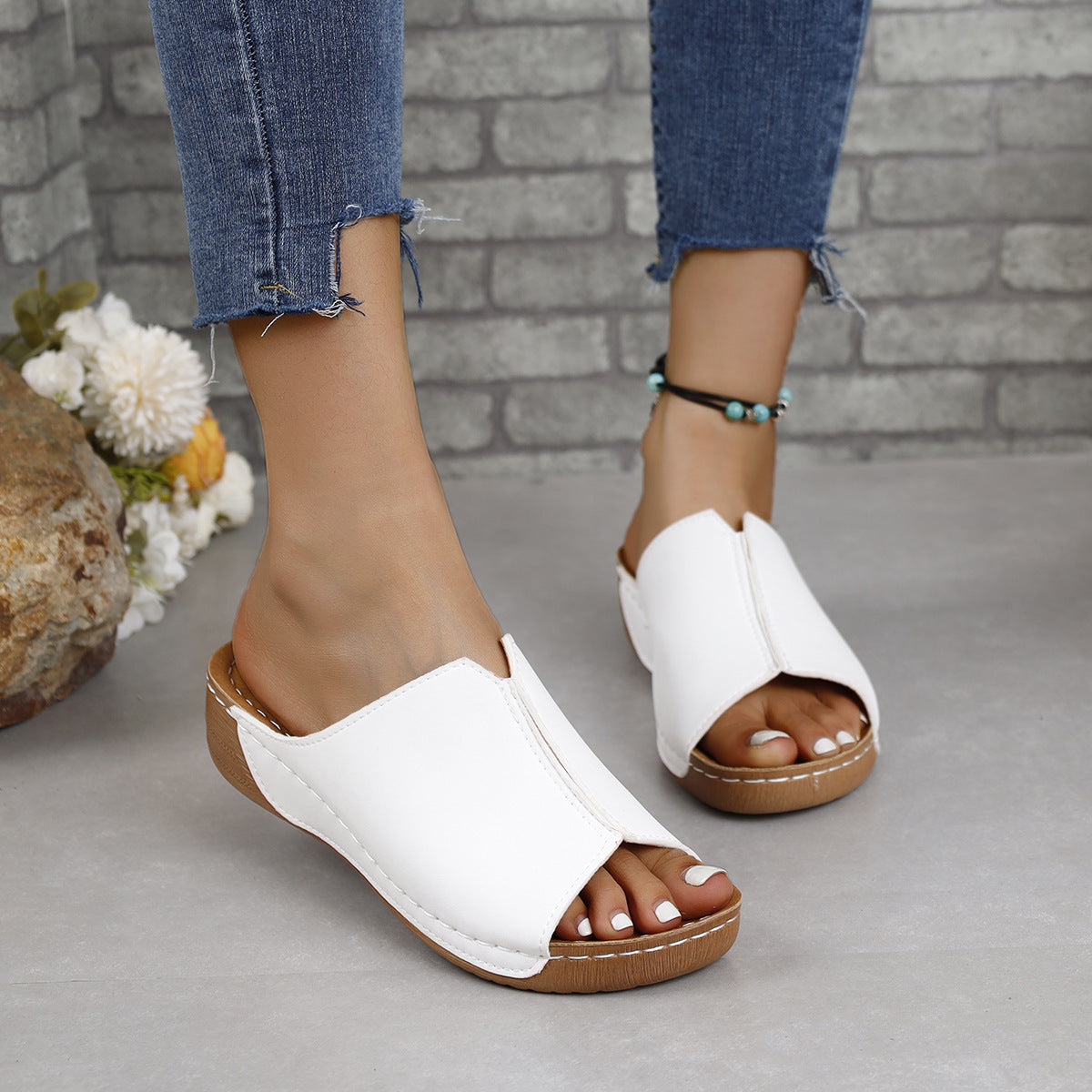 Urban Split Vegan Leather Open Toe Sandals