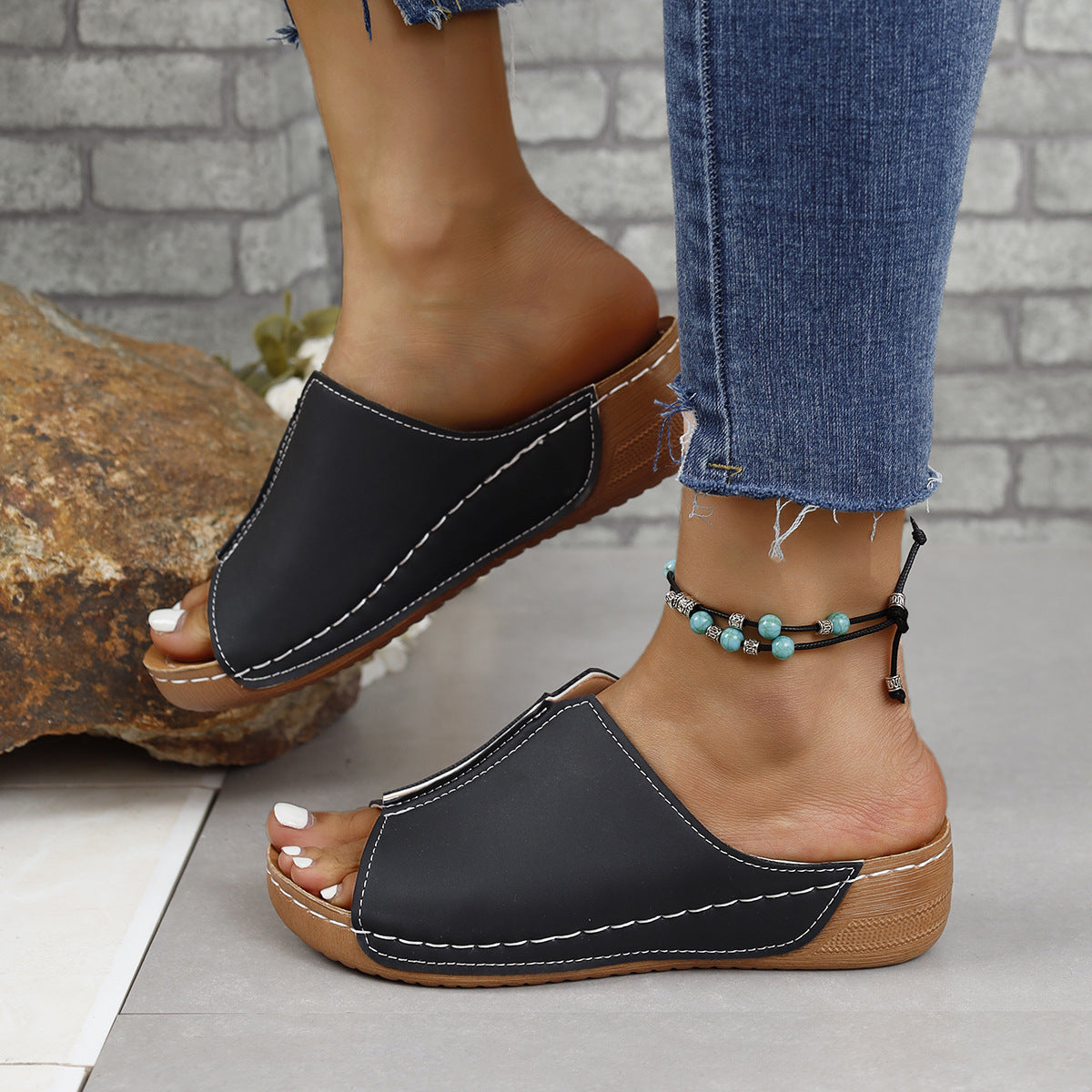 Urban Split Vegan Leather Open Toe Sandals