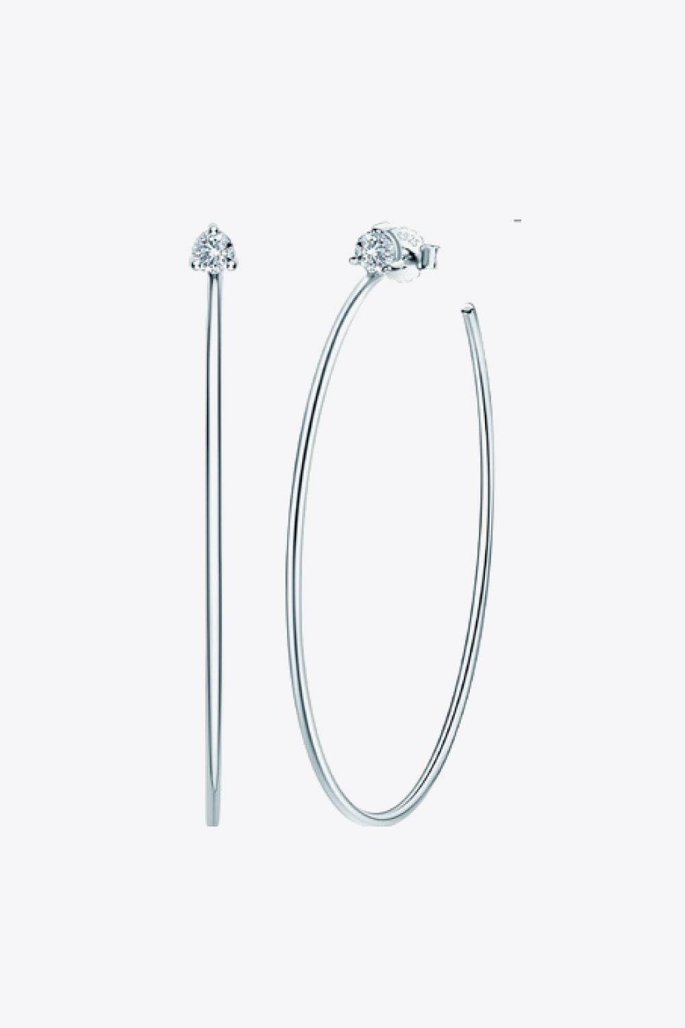 Baeful 925 Sterling Silver Moissanite Hoop Earrings