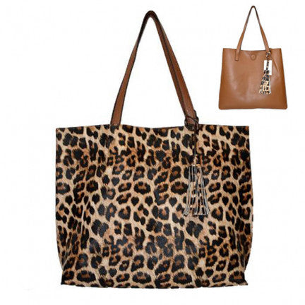 Reversible Two in One Tote With Crossbody Purse!