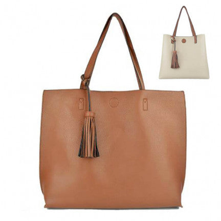 Reversible Two in One Tote With Crossbody Purse!