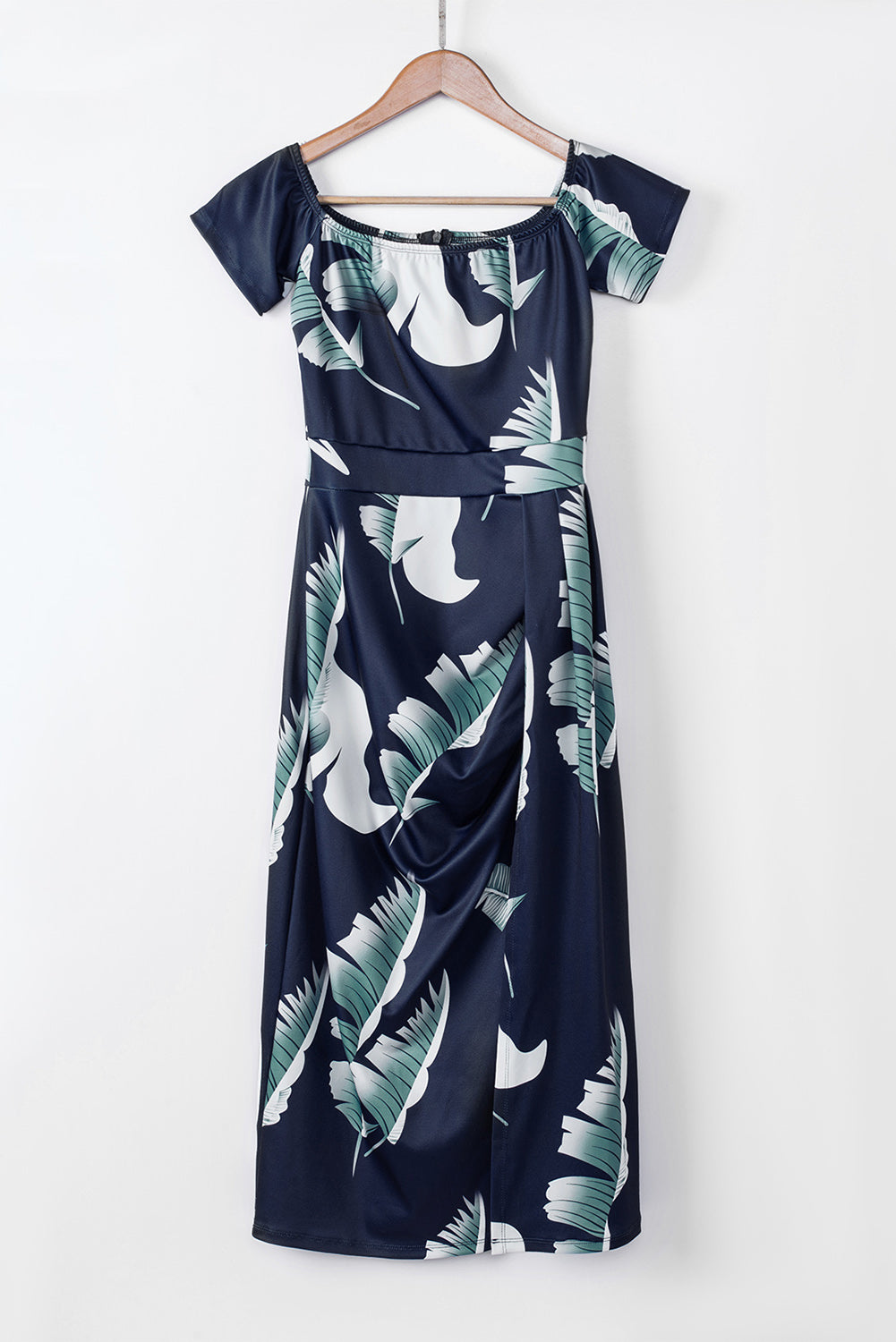 Printed Off-Shoulder Midi Dress