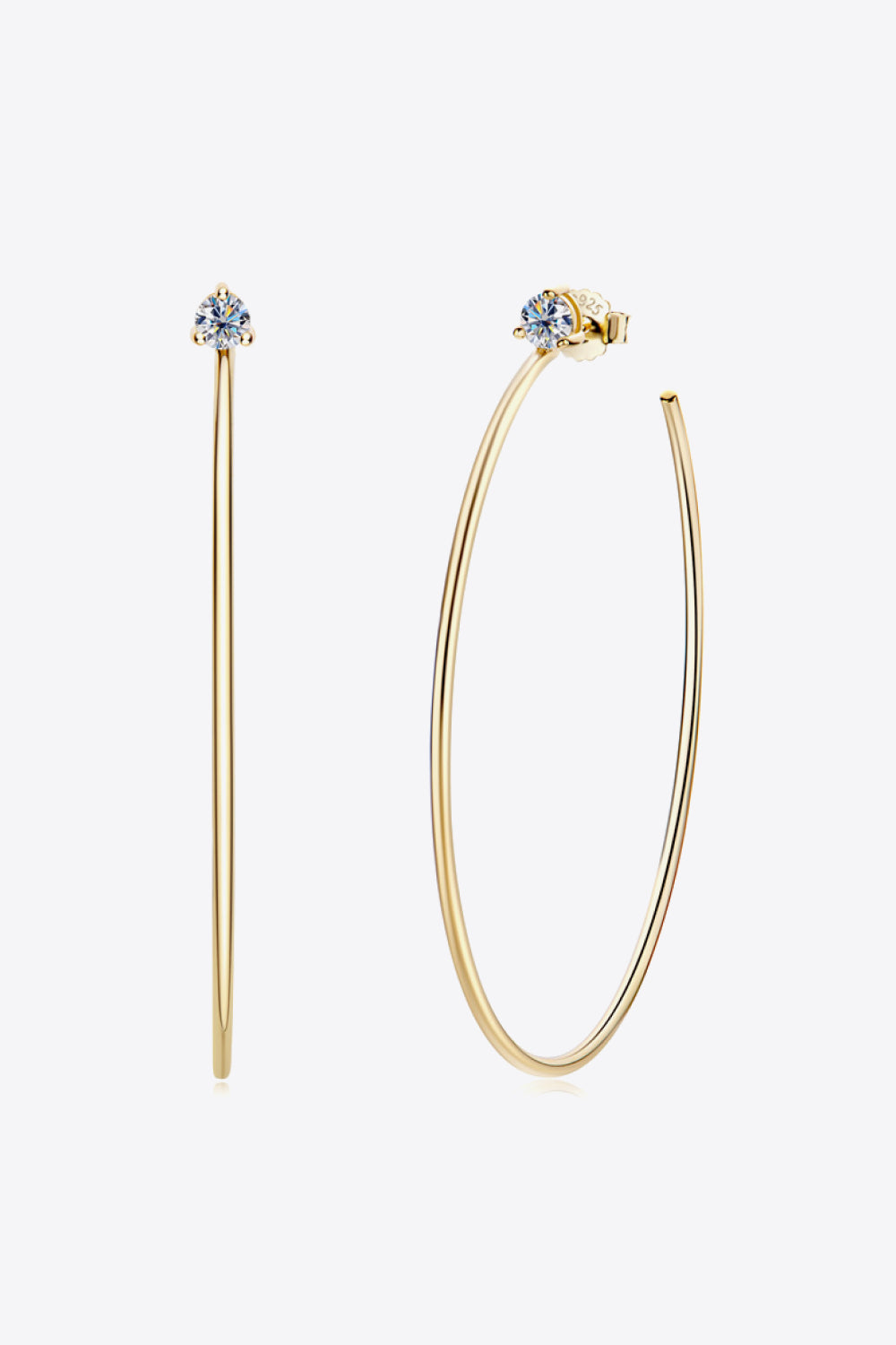 Baeful 925 Sterling Silver Moissanite Hoop Earrings
