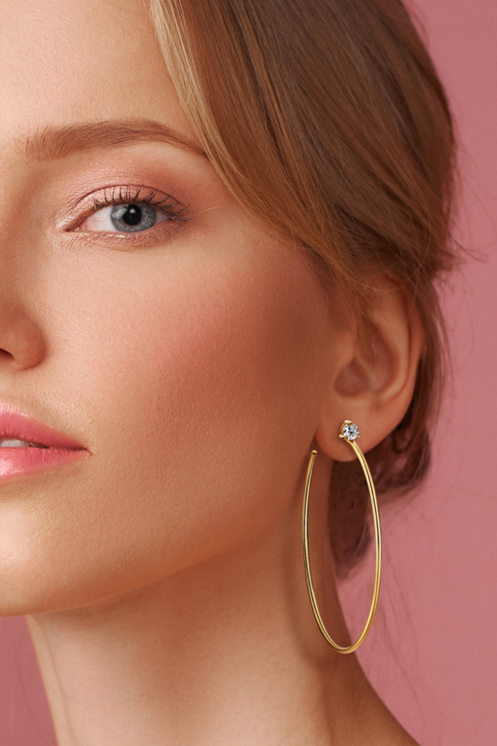 Baeful 925 Sterling Silver Moissanite Hoop Earrings