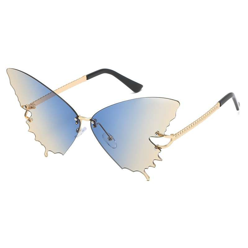 Butterfly Shape Design Frameless Gradient Color Sunglasses