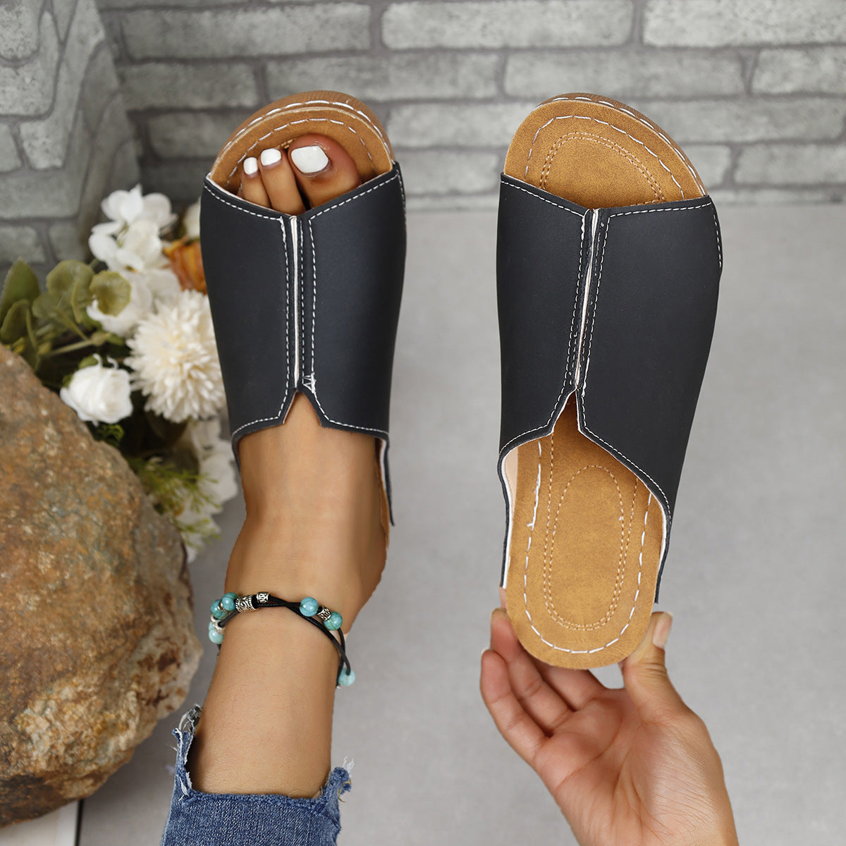 Urban Split Vegan Leather Open Toe Sandals