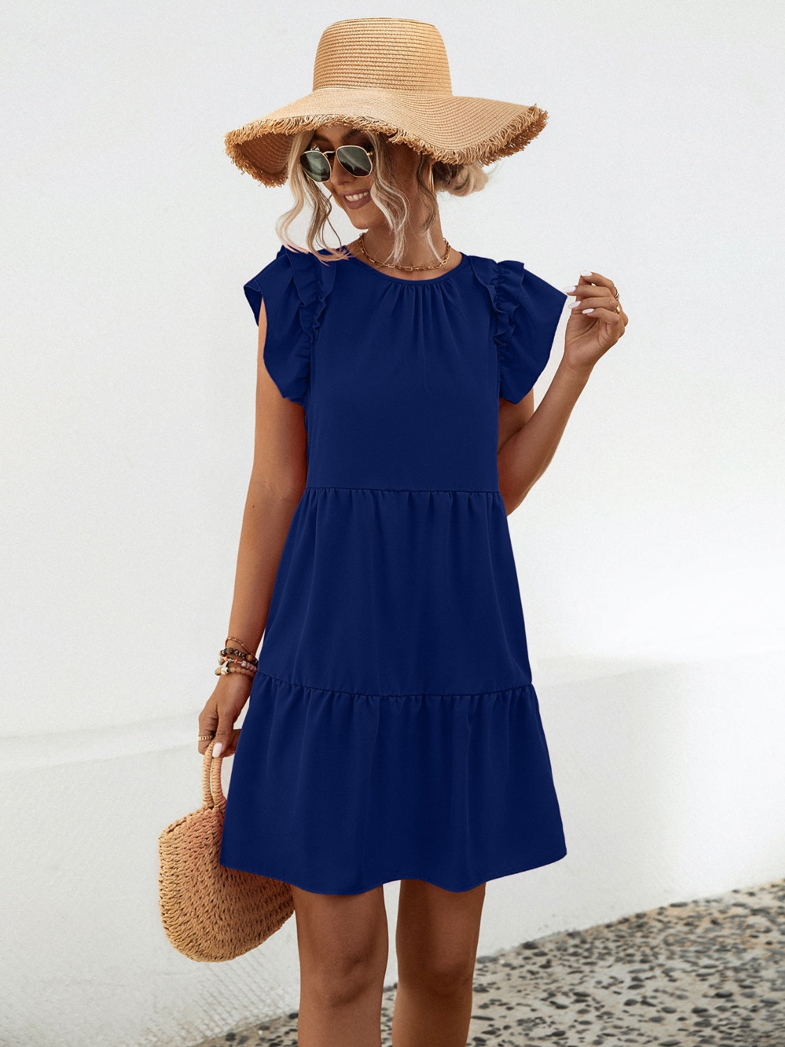 Ruffled A-Line Mini Dress