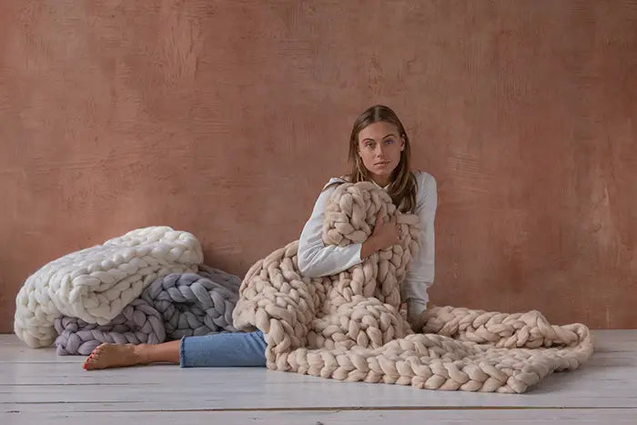 Chunky Knit Throw - Merino wool