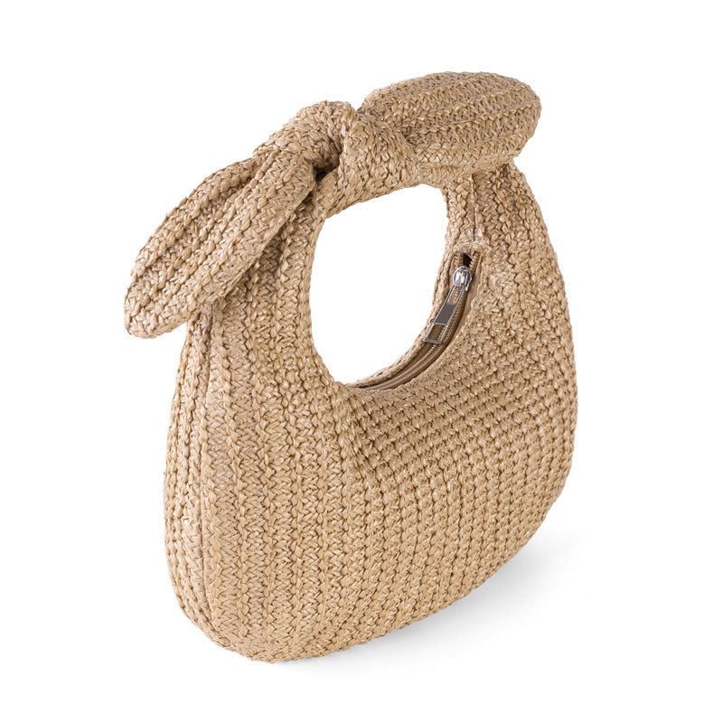 Vacation Straw & Bow Clutch Handbags