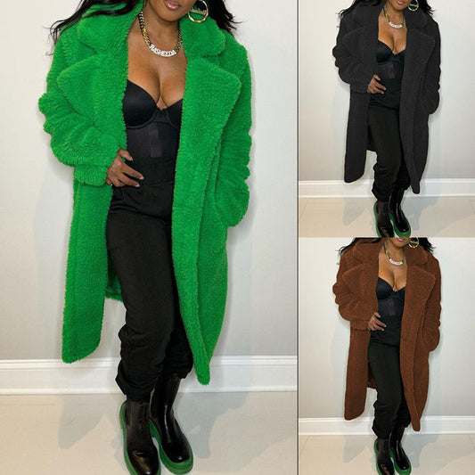 Women's Fashion "Fuzzy" Trench Coat