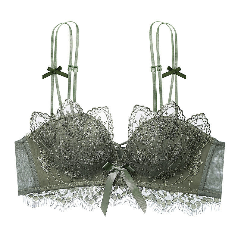 Women's Lace Petals Upper Support Adjustable Back Shaping Bra Set