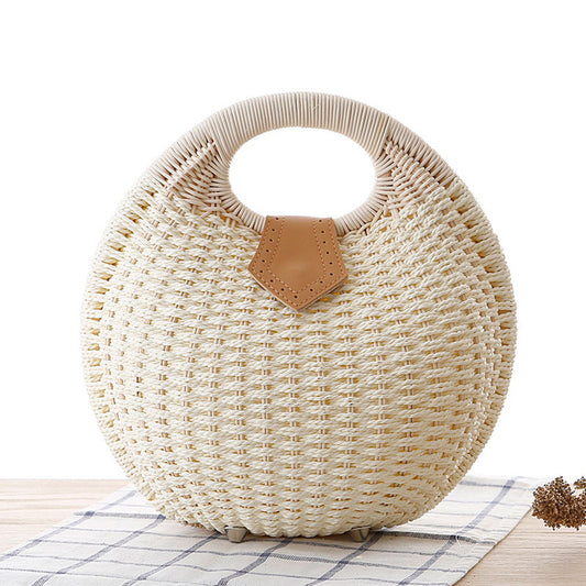 The Round Rattan Handbag