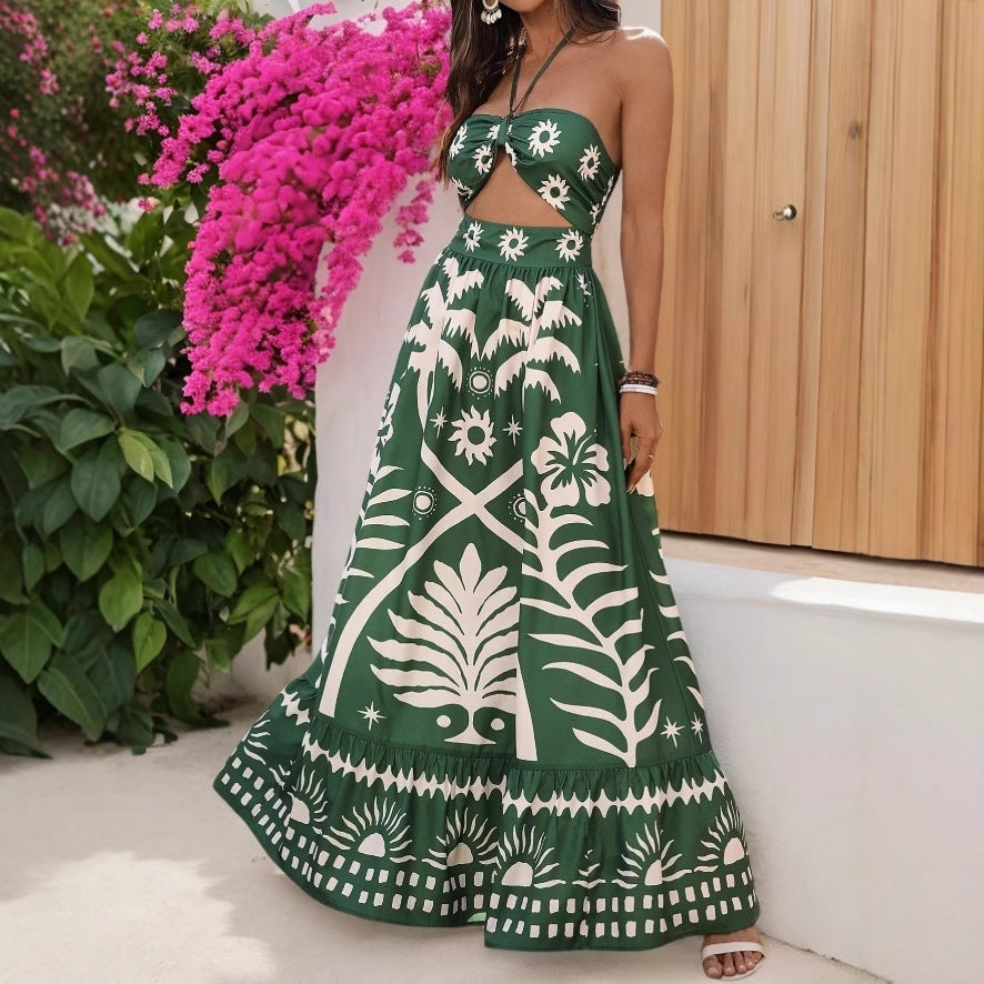 Model wearing Bohemian Printed Sundress