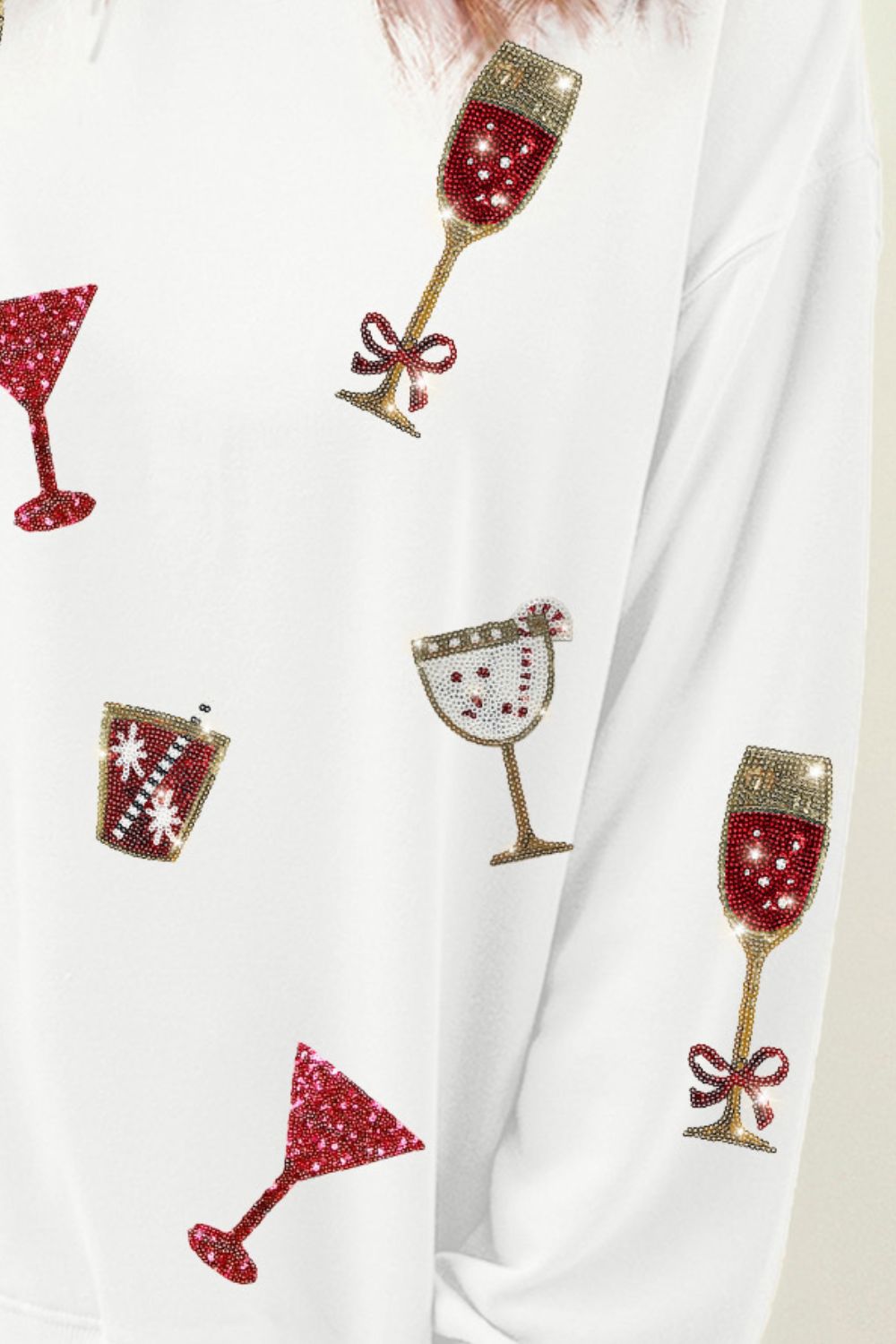 A Toast to The Holiday Sequin  Long Sleeve Sweatshirt