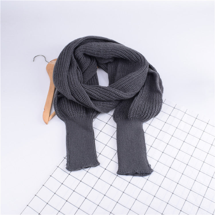 Women's Knitted Scarf Shawl With Sleeves