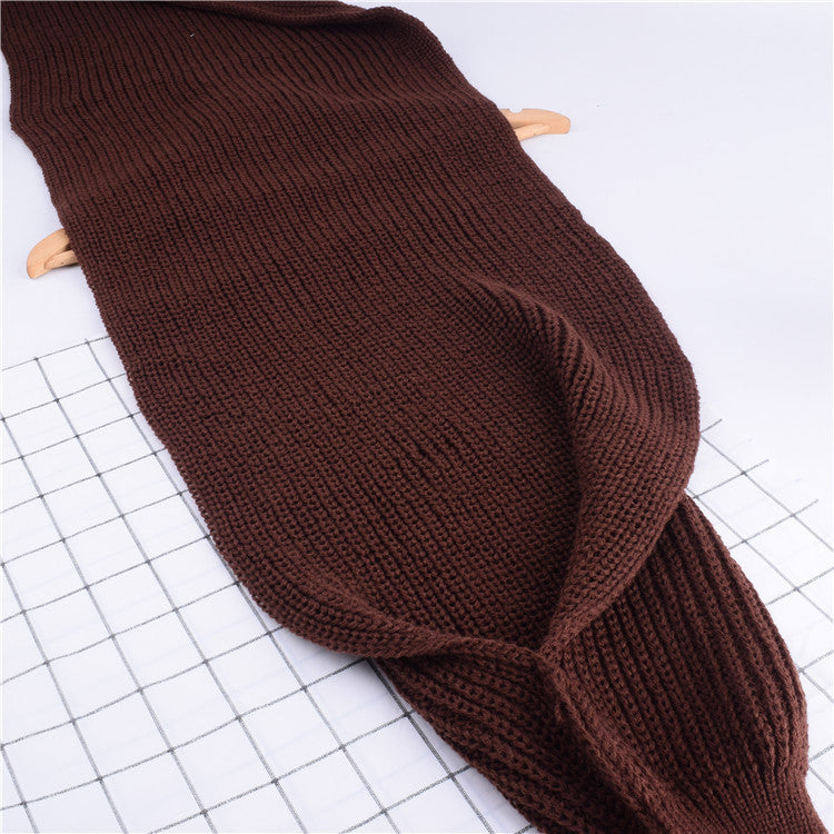 Women's Knitted Scarf Shawl With Sleeves